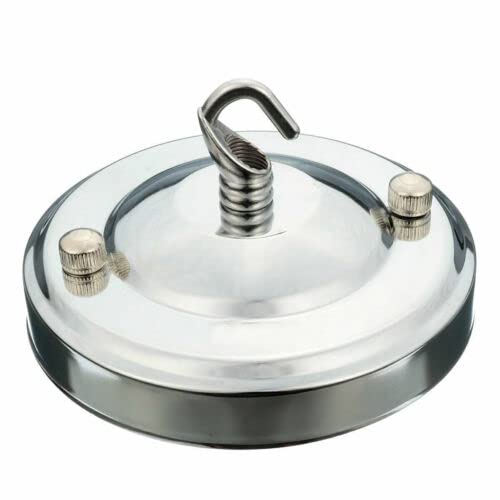 Ceiling Rose Hook Plate Vintage Chrome Metal 10.8 cm Antique Single Out Side Fitting with Accessories for Chandeliers Pendant Lights Wall Lamps Hanging Lights Planters Decorations