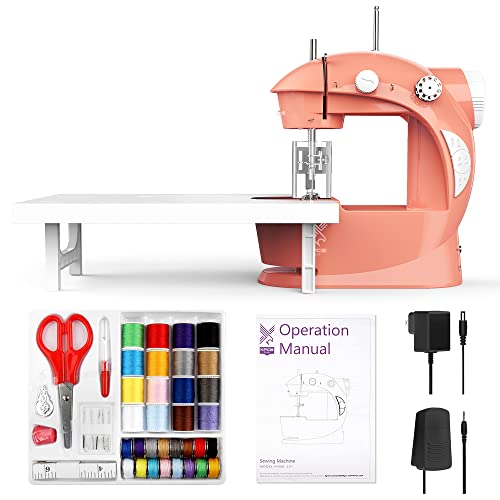 KPCB Mini Sewing Machine with 42PCS Sewing Kit and Extension Table for Beginners