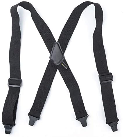AISENIN Men's Elastic Plastic Clip-End Airport Friendly 1.5 Wide X-back Suspenders