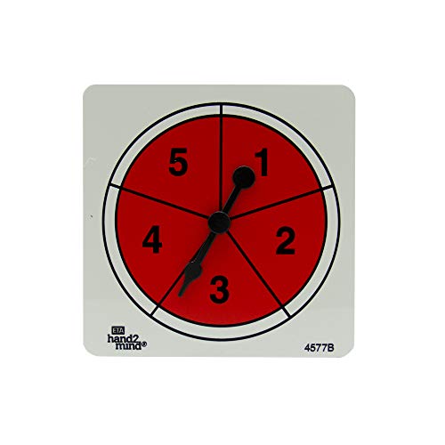 hand2mind Assorted Color and Number Spinners, Probability Spinner, Dry