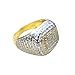 ZHQUN 18K Gold Cluster ICED Out Lab Simulated Diamond Band MICROPAVE Mens Pinky Ring (10)