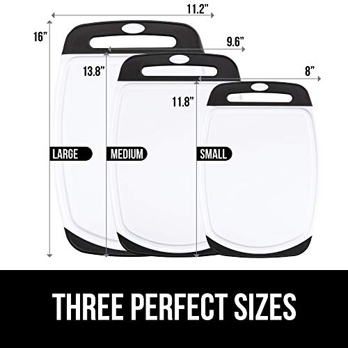 Gorilla Grip Reversible, Oversized, Thick Cutting Board Set of 3, Easy