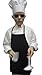 CHEFSKIN Kids Children Set Apron+ Hat M Fits 7-12 White Real Fabric (1)