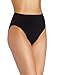Vanity Fair Women's Seamless Strata Hi Cut Panty 13211, Midnight Black, Medium/6