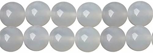 AAA Natural White Agate Stone 12mm Beads for Women Jewellery Making Supply Sold by One Strand 15 Inch APX 30 Pcs