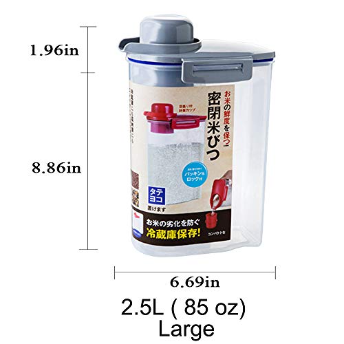 Ansee Cereal Container Dog Food Storage Containers with Airtight Design Pour Spout Measuring Cup BPA-Free Dry Food Cereal Dispenser for Flour Rice Snacks (1 Pack Gray) - Thumbnail 5