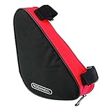BicycleStore® Waterproof Triangle Bike Bicycle Frame Front Tube Pouch Bag Bike Triangular Bag with Quick Release Velcro Outdoor Sports (black+red)