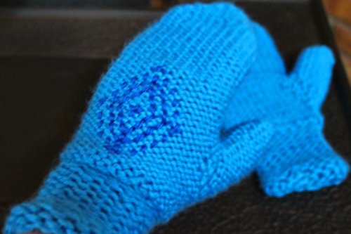 Anna's Frozen Mittens, blue snowflake gloves inspired by Princess Anna's winter gloves in Disney's Frozen, cosplay costume mitts