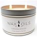 Wax and Oils Soy Wax Aromatherapy Scented Candles (Sandalwood) 16 Ounces. Single