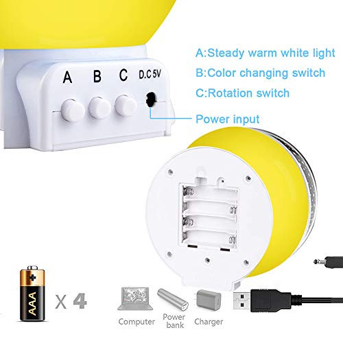 LET'S GO! Girls Boys Gifts 3-6 Year Old, DIMY Starry Night Light Projector for Kids Boys Girls Best Top Popular Toys for 2-8 Year Old Boys Girls Yellow XK7