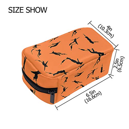 Bungee Jumping Pattern Makeup Bag Organizer Portable Cosmetic Pouch Handbag With Zipper For Women Purse