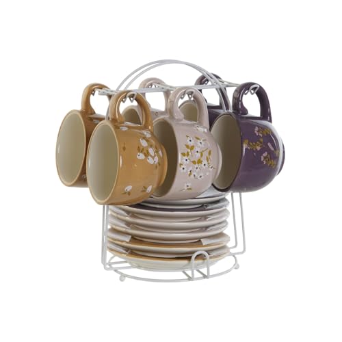 CAFE SET 6 DOLOMITE METAL 20X18X20 180 ML ROSA