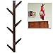 MyGift Brown Bamboo Decorative Coat Hooks, Entryway Rack Organizer with 6 Hooks