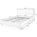Urest Full Size Bed Frame Platform Bed Mattress Foundation Wood Slat Support Upholstered Button Tufted Diamond Stitch with Headboard, White