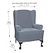Maytex Collin Stretch 1-Piece Wing Chair Furniture Cover / Slipcover, Blue