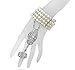 Coucoland Bling Silver-Tone The Great Gatsby Inspired Leaf Simulated Pearl 1920s Flapper Headband and Bracelet Adjustable Ring Set