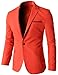 H2H Mens Slim Fit Single One Button Blazer Jackets with Pocketchief Trim Orange US M/Asia L (KMOBL046)