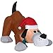 Airblown Inflatable Playful Puppy Dog wIth Santa Hat by Gemmy