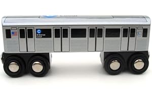 MUNI PALS Munipals New York City Subway Wooden Railway (B Division) C Train/8 Avenue Local–Child Safe and Tested Wood Toy Train