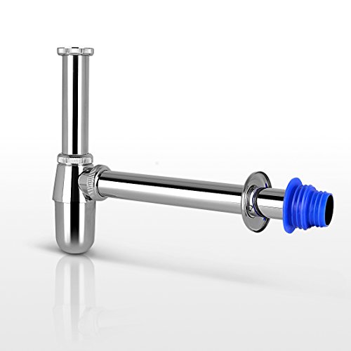 RUNMADE Chrome Bathroom Basin Sink Bottle Trap Waste Pipe Adjustable Height & Outlet