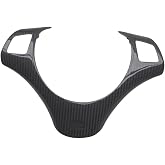Replacement D Shape Real Carbon Fiber Leather Steering Wheel Compatible With BMW E90 E91 E92 E93 3 Series (Trims Only)