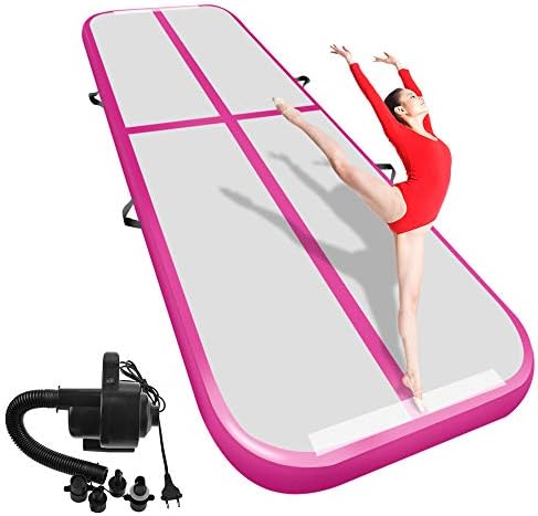 Airacker 9.84ft/13.13ft/16.4ft/19.69ft/23ft/26ft/29ft/33ft/36.ft/39ft Air Track, Tumbling Mat, Inflatable Gymnastics Airtrack Mat, Air Floor Mat with Electric Air Pump for Training/Cheerleading