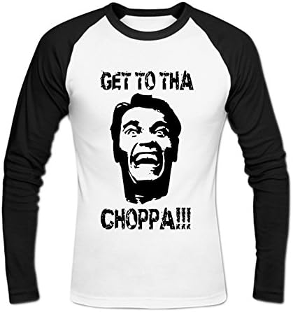 Mens Get to tha Choppa Baseball T-shirt XXL White