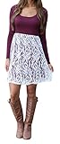 Chuanqi Women's White Crochet Lace Patchwork A-Line Mini Dresses ,Picture Color ,Medium