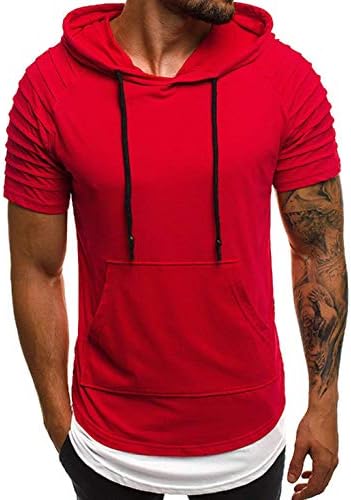 2019 Men's Slim Fit Short Sleeves T-Shirt Muscle Casual Tops Solid Colour Stylish Blouse for Spring Summer