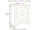 Signature Design by Ashley Zelen Rustic Contemporary 2 Drawer Nightstand, 29.45