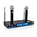 Pyle 16 Channel Wireless Microphone System - Portable UHF Digital Audio Mic Set with 2 Handheld Dynamic Mic, Receiver, Dual Detachable Antenna, Power Adapter - For Karaoke, PA, DJ Party - Pyle Pro PDWM2560