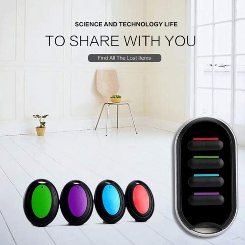 Localisateur de Clé, Hizek Localisateur d\'Objets sans Fil Key Finder Anti-Perte Smart Clé Chercheur avec LED 4 Récepteurs --Noir