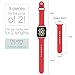 Apple Watch 38mm Band, ClockChoice Silicone Strap Sport Replacement Kit for iWatch, RED | Bonus Case Included | Includes 3 Pieces, for 2 Lengths