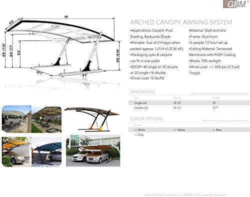 Abolos Weather Proof Canopy Carport Shelter 10 X 19 Feet Rust Free
