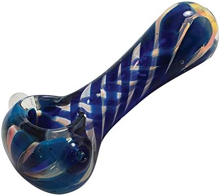 4" Glass Interior Twists spoon stripe handmade