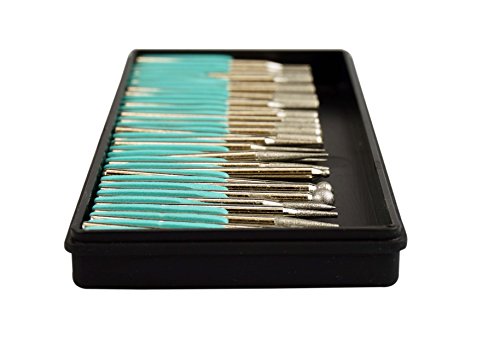 SE 8230DD40 30-Piece Set of Assorted Diamond Burrs, 400 Grit