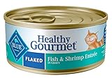 Blue Buffalo Healthy Gourmet Natural Adult Flaked Wet Cat Food, Fish & Shrimp 5.5-oz cans (Pack of 24)