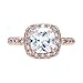 Cushion Halo Cubic Zirconia CZ Engagement Rings Wedding Party Statement Cocktails Classic Fashion Size 4-12