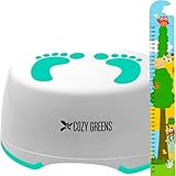 Cozy Greens® Child Step Stool | Stepping Stool for Children | Perfect for Kids Bathroom or Toddler Toilet Training | Anti-Slip Foot Stool | BONUS Potty Training eBook | Lifetime Satisfaction Guarantee