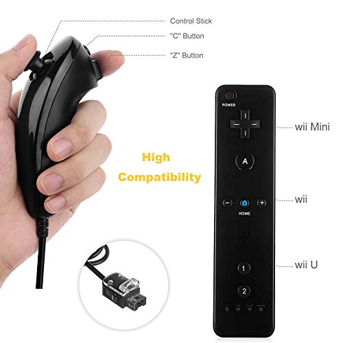 1 Wii+Controller+PowerLead+Nunchuck+Nintendo+Silicon