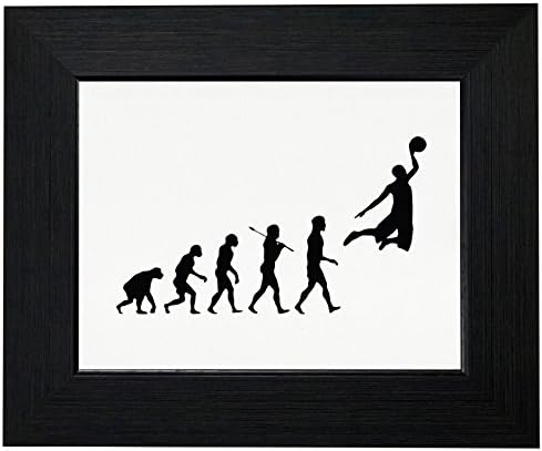 Evolution of Man Basketball Hoop Dream Dunk Framed Print Poster Wall or Desk Mount Options