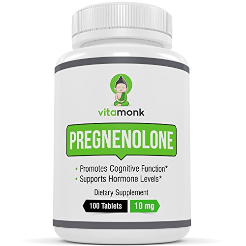VitaMonk™ Pregnenolone 10mg - 100 MicroTabs - Support Healthy Aging, Brain Health, Wellbeing and Adrenal Function With Pure Pregnenolone For Both Women and Men - Low Dose Tablets