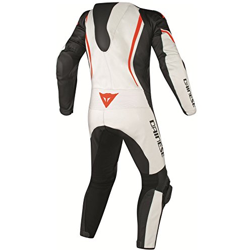 Dainese Assen Perforated Leather One-Piece Suit White/Black/Fluorescent Red Eu 54/Us 44