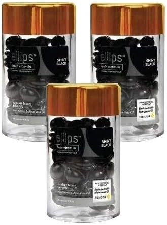 Amazon Ellips エリプス ヘアビタミン ブラック ボトル 50粒入 ３ 個セット Bali バリコスメ エリップス お土産 ヘアケア モロッカンオイル アルガンオイル 配合 洗い流さない ヘアートリートメント 並行輸入品 ノーブランド品 ヘアトリートメント 通販