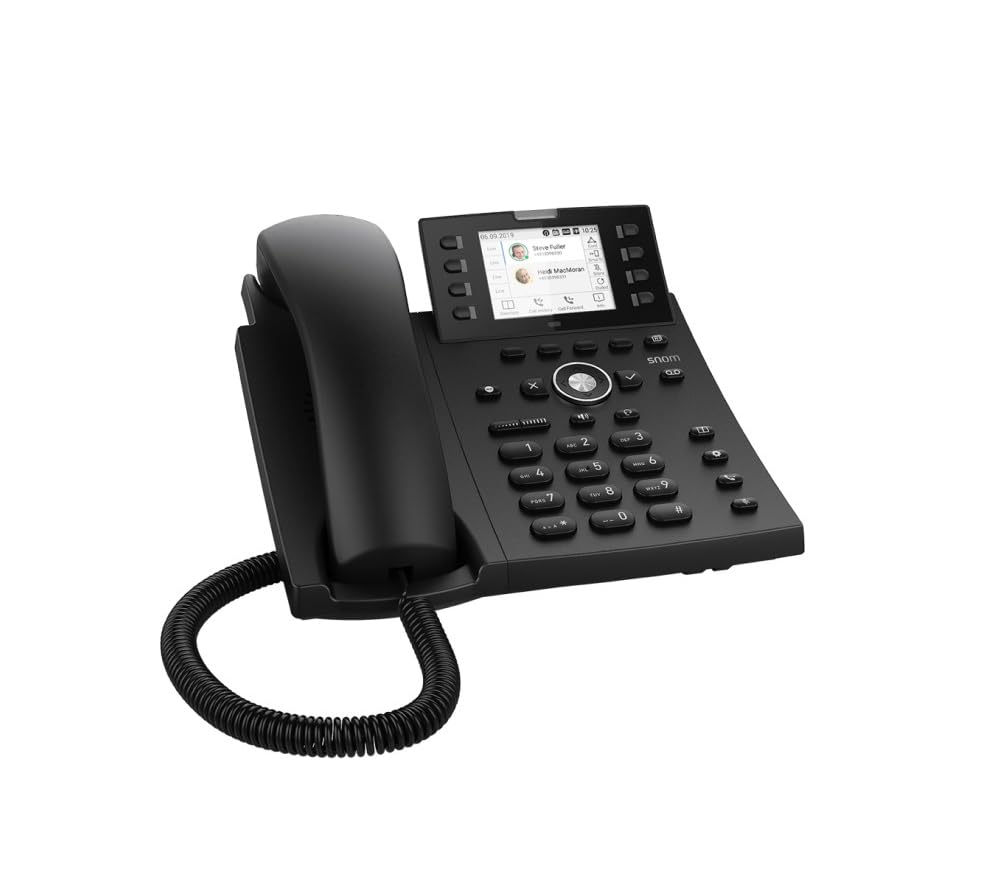 Snom D335 Desk Telephone (2.7" High-Resolution Color Display,12 SIP identities,8 (32) Self-Labelling,Function Keys),Black,00004390