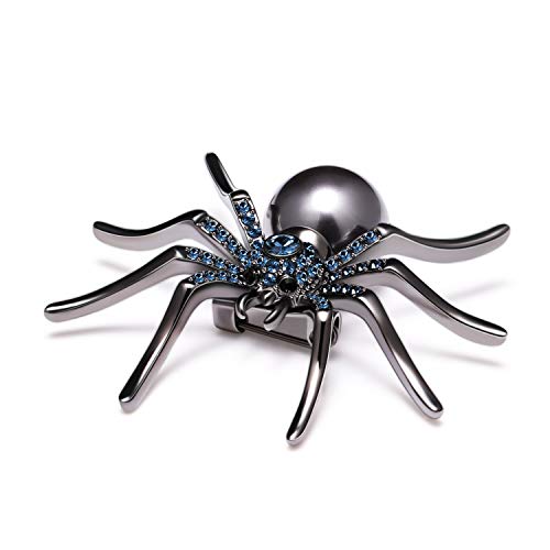 PLATO H Woman Fashion Jewelry Gifts Black Spider Brooch Pin, Cute Animal Brooch Pearl Brooch Pins, Halloween Spider Brooch with Swarovski Crystal, Fashion Spider Gift, Women Spider Brooch Pin