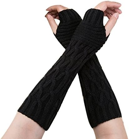 Fashion Women Winter Wrist Arm Warmer Knitted Long Mitten Fingerless Gloves
