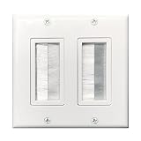 Brush Wall Plate Double 2 Gang,Yomyrayhu,Cable Entry Access Strap Pass Through Insert for Wires Works Great with Audio/Vedio,HDMI,Home Theater and More