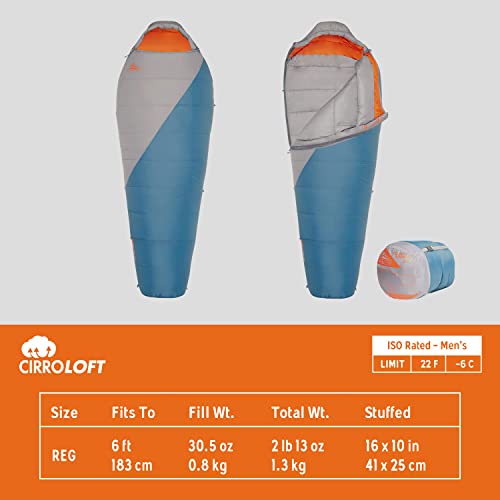 Kelty Cosmic Synthetic Fill 20 Degree Backpacking Sleeping Bag, Regular