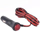 Carviya Car Motorbike/Motorcycle 12V-24V Cigarette Lighter Power Supply Adapter Plug Cable with Switch Button Built-in 10A Fuse (3 Meters)